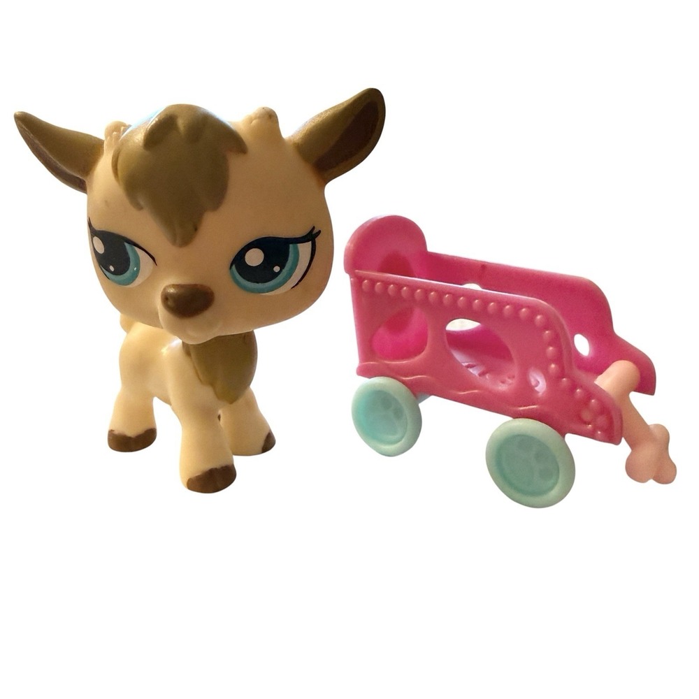 LPS Billy Goat #1316 w/ Original Pink Wagon Special Edition G2 Hasbro 2010